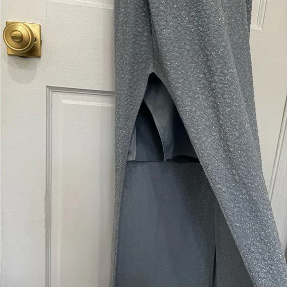 Windsor Silver Slip Dress Cowl Neck Sleeveless - Picture 3 of 4